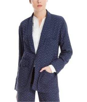 Max Studio London Womens Jacquard One Button Blazer Jacket