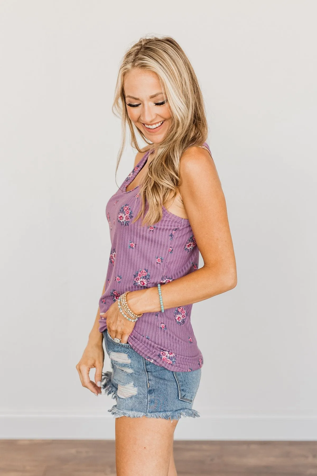 Mesmerizing Moments Racerback Tank Top- Purple