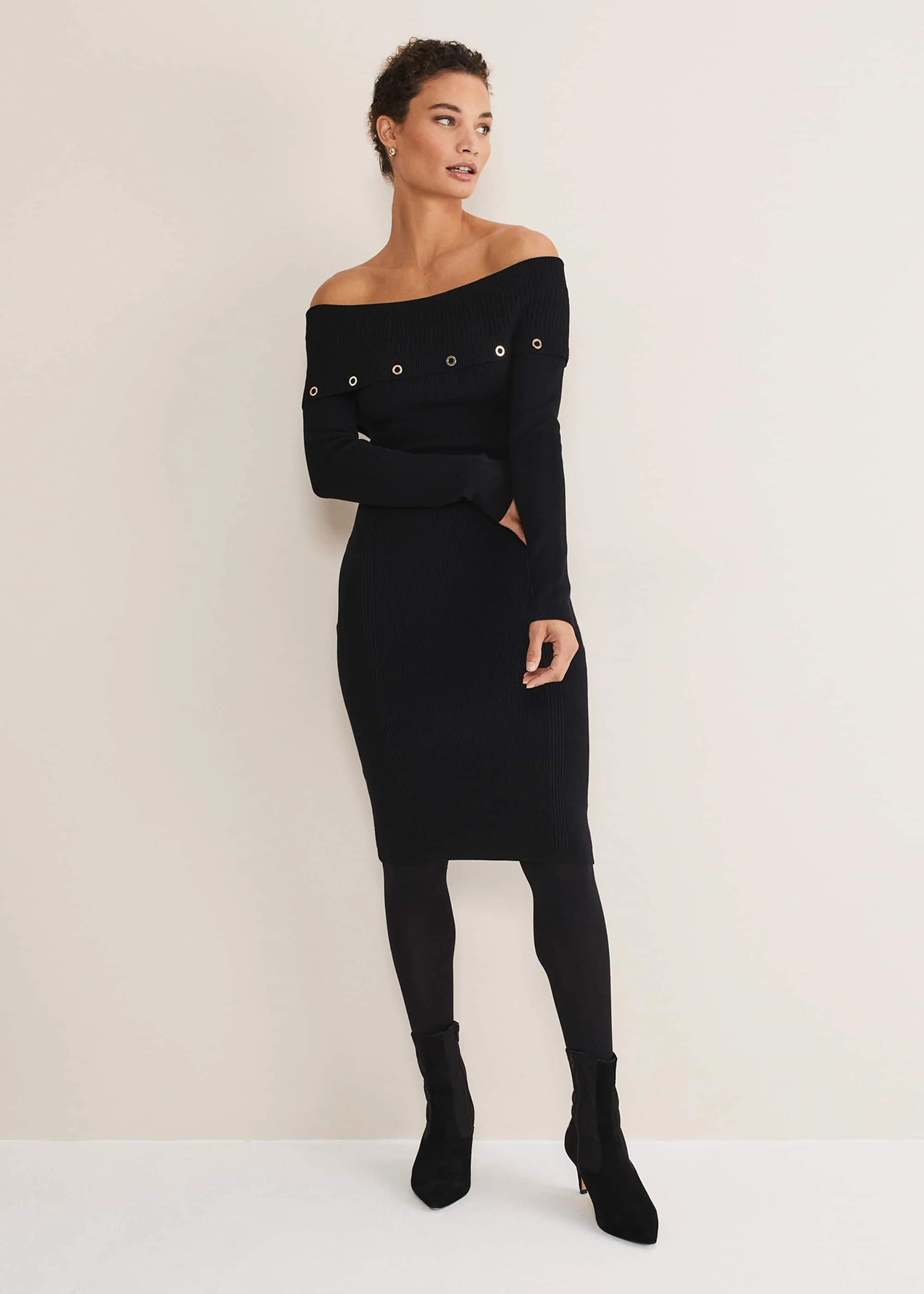 Mirelle Bodycon Bardot Midi Dress