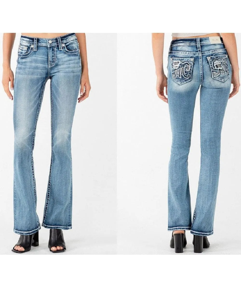 Miss Me Women's Mid Rise Bootcut Jean