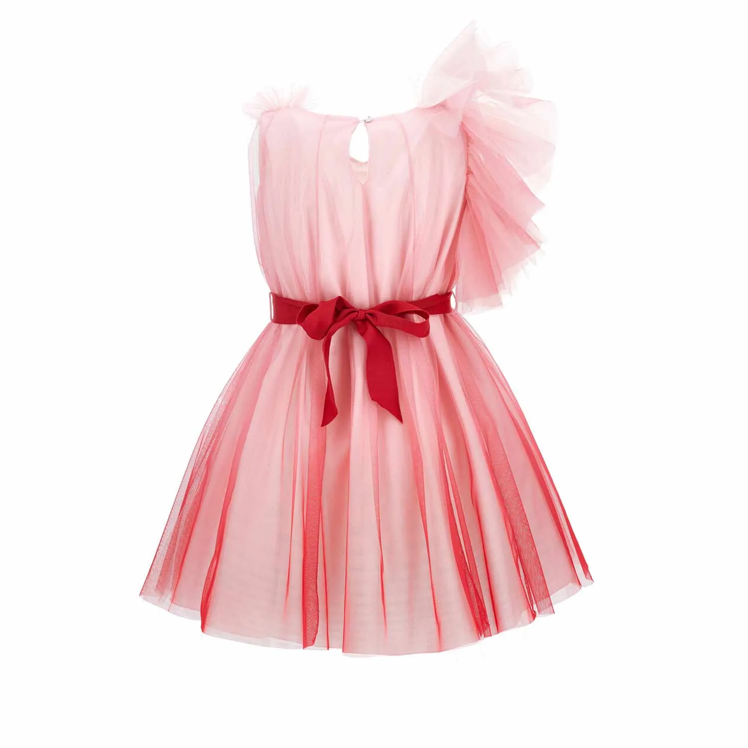 Monnalisa Shaded Pink And Cream Tulle Dress