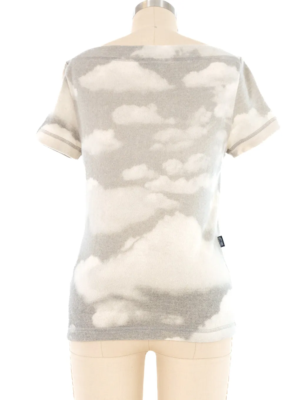 Moschino Cloud Printed Short Sleeve Sweater