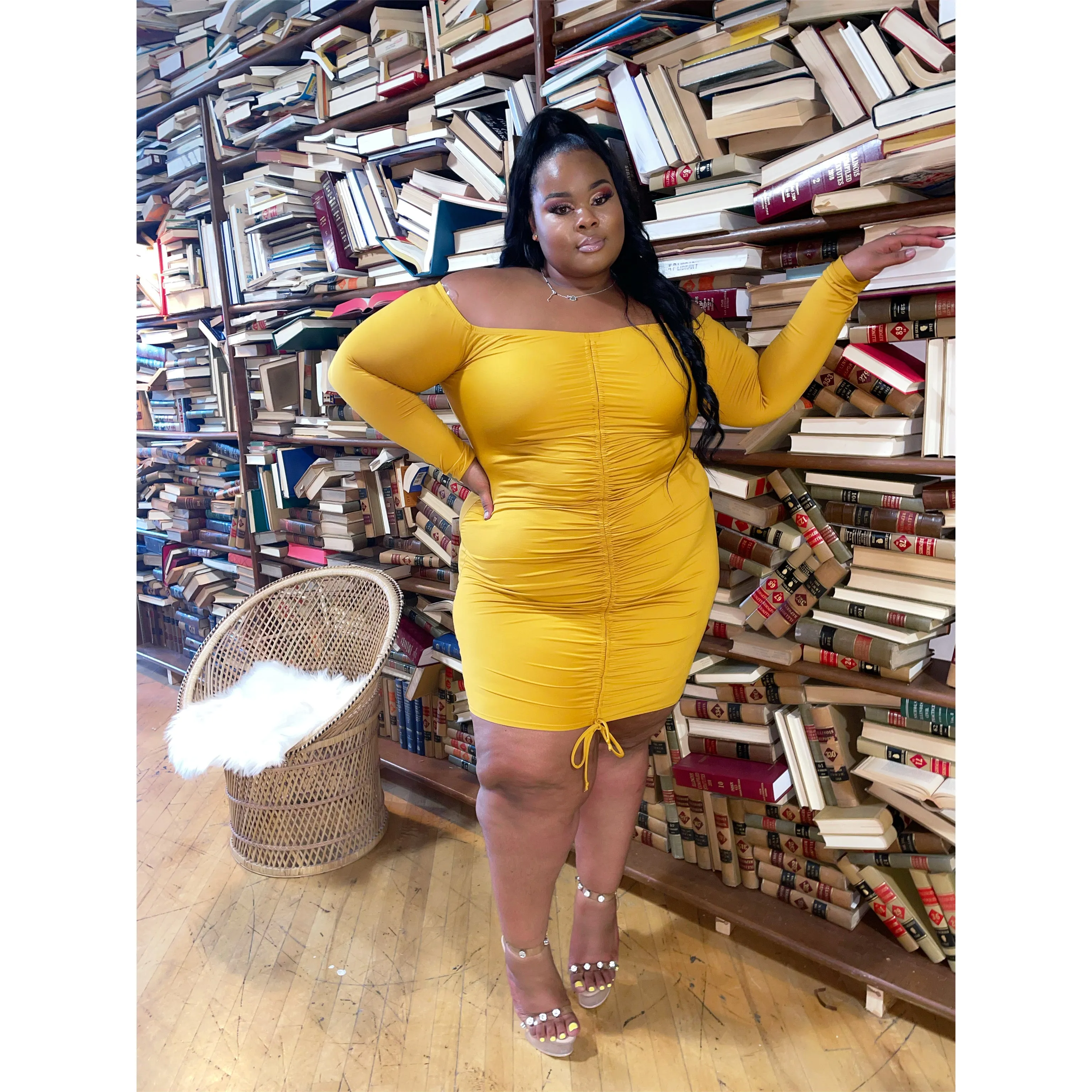 Mustard + Size Bodycon Dress