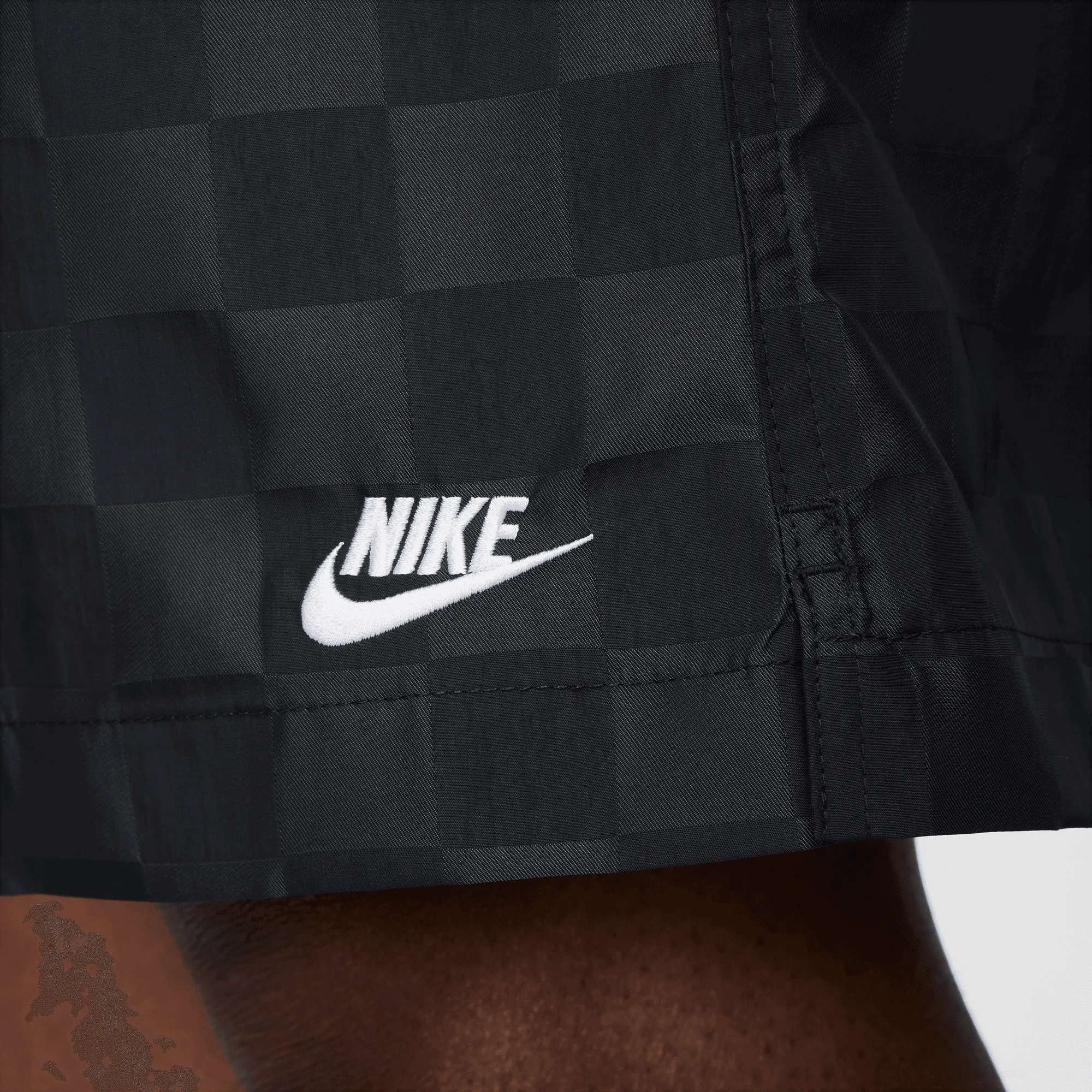 Nike Club Black Checkered Flow Shorts