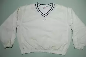 Nike Vintage 90's Center Swoosh Check Cocaine White V-Neck Pullover Windbreaker Jacket