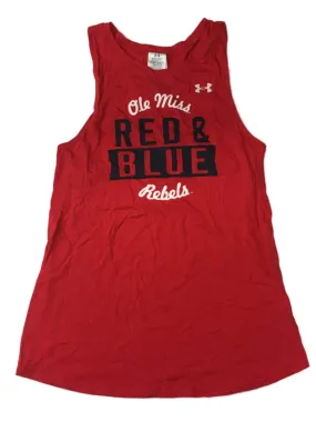 Ole Miss Rebels Under Armour WOMEN'S Red HeatGear Loose Racerback Tank Top (M)