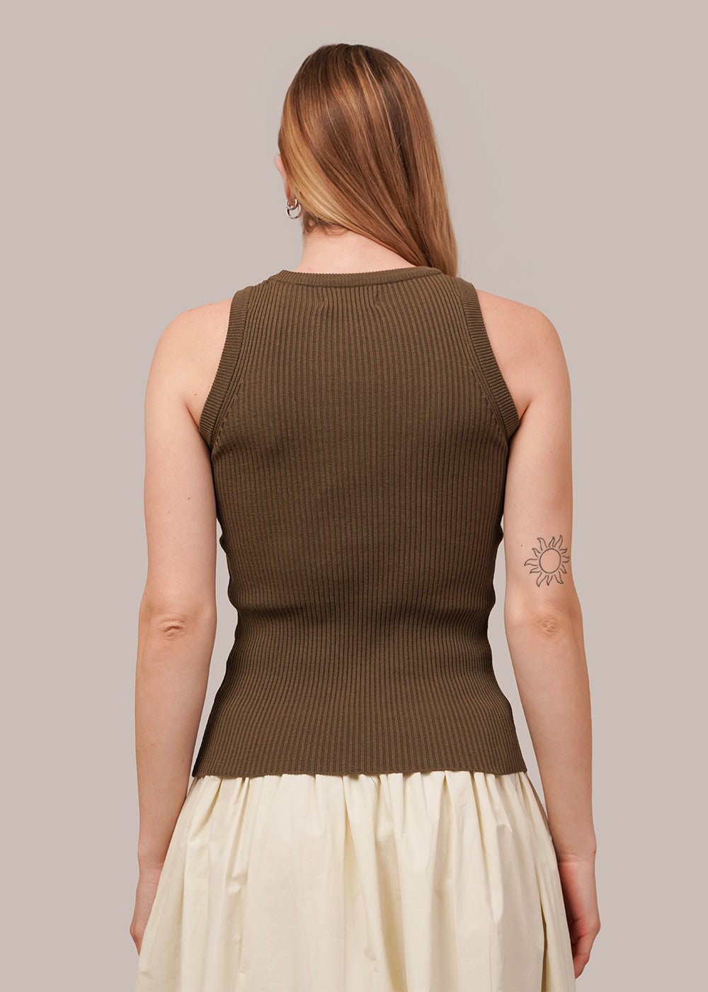 Olive Ribbed Knit Tank