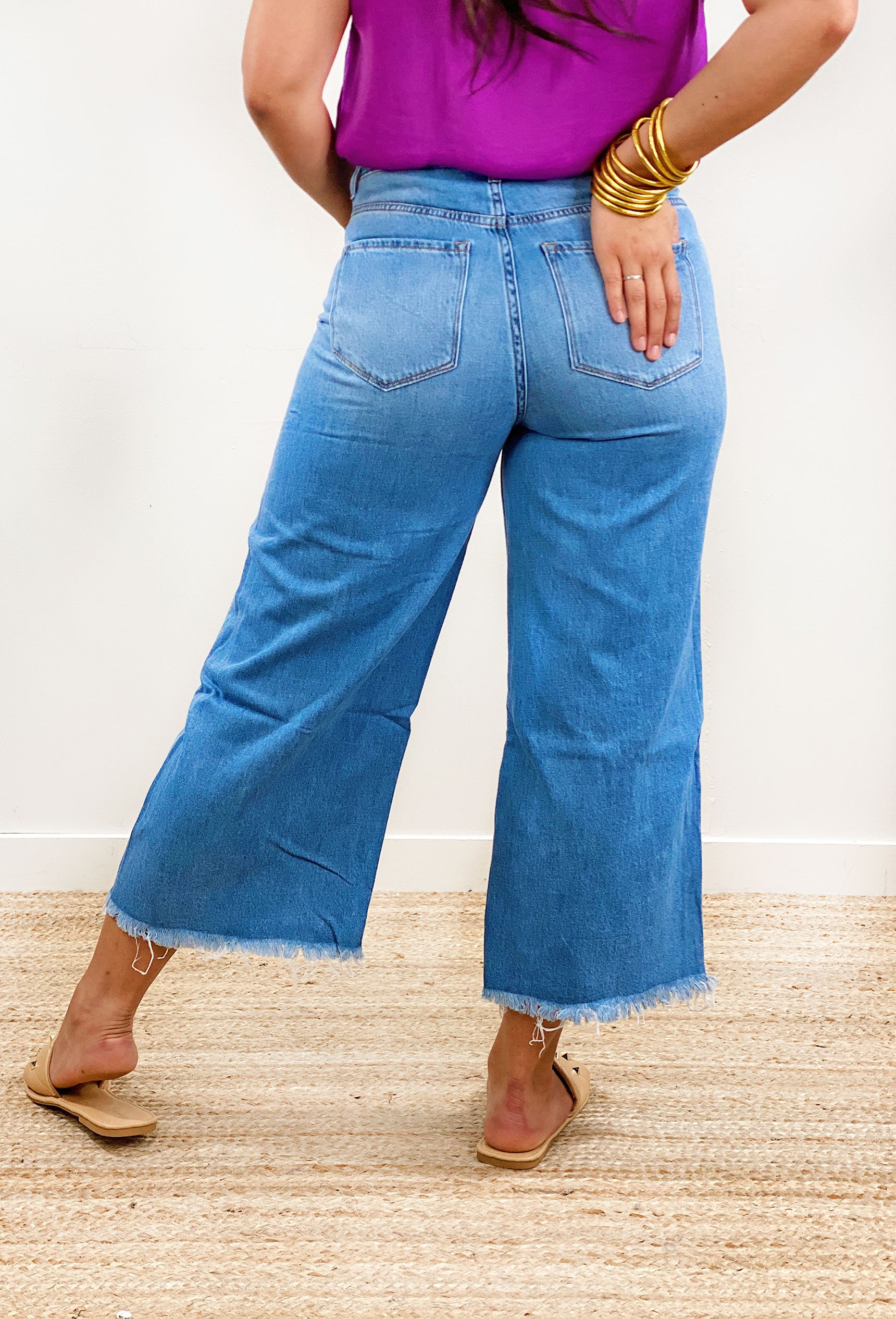 Olivia Wide Leg Distressed Denim by Vervet