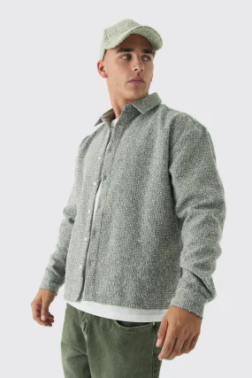 Oversized Boucle Shirt Jacket