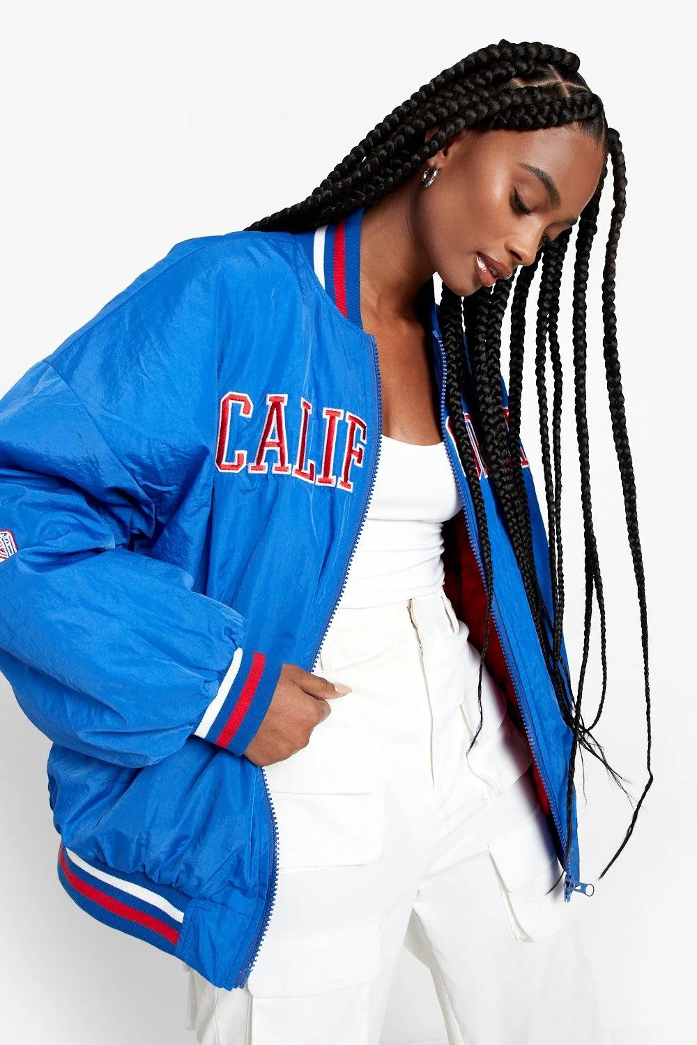 Oversized California Varsity Bomber Jacket