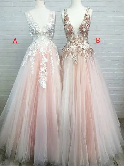 Pale Pink Tulle  Blush Pink Prom Dress Occasion Party Dress