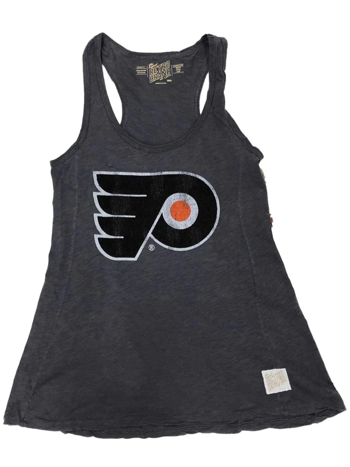 Philadelphia Flyers Retro Brand WOMEN Gray Cotton Racerback Tank Top