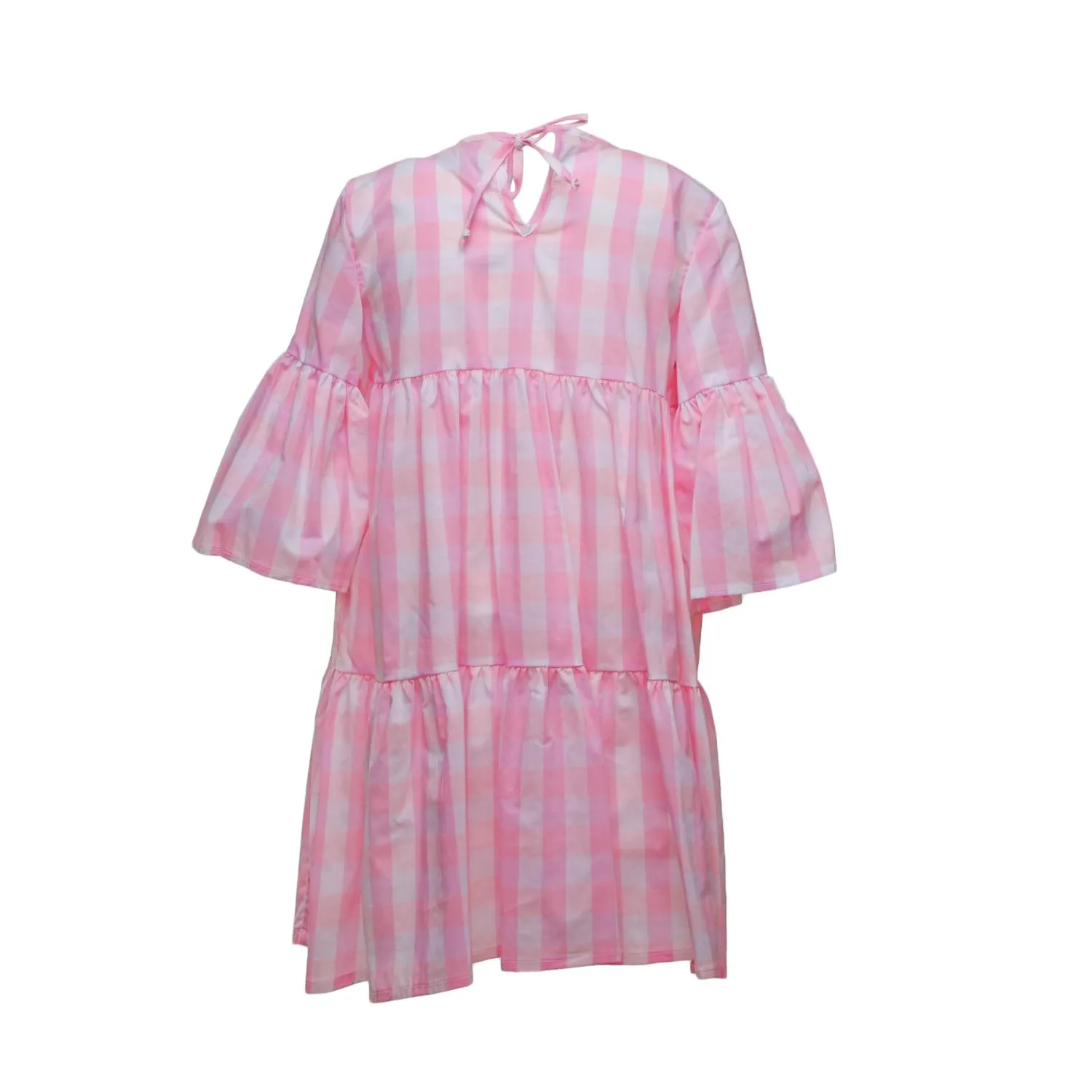 Piccolaludo Pink Check Dress For Girls