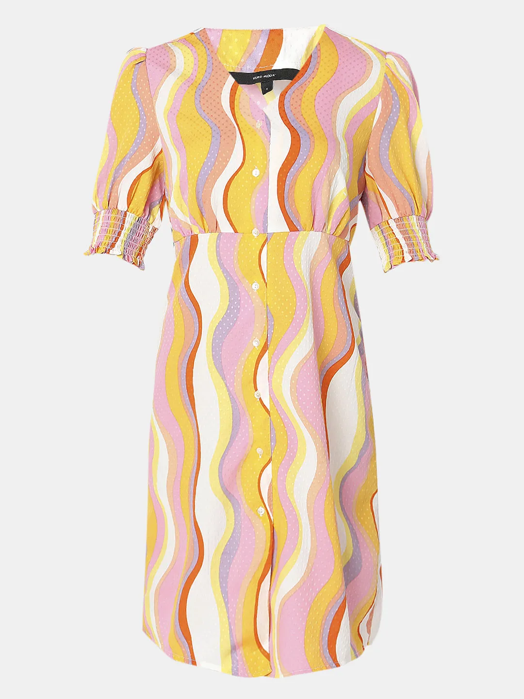 Pink Abstract Print Mini Dress