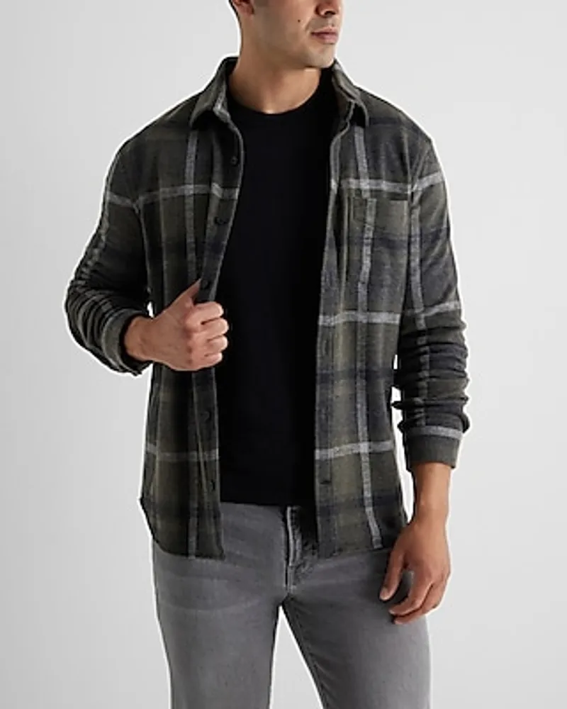 Plaid Sweater Flannel Shirt