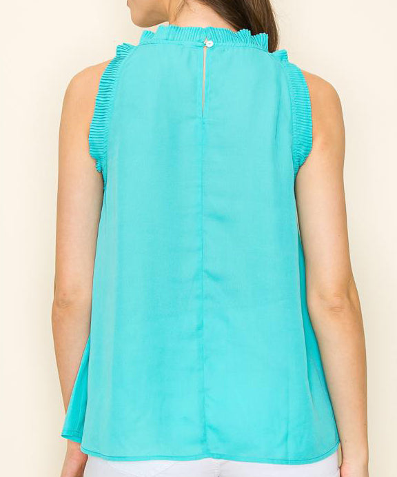 Pleated Tank Top - Dark Mint