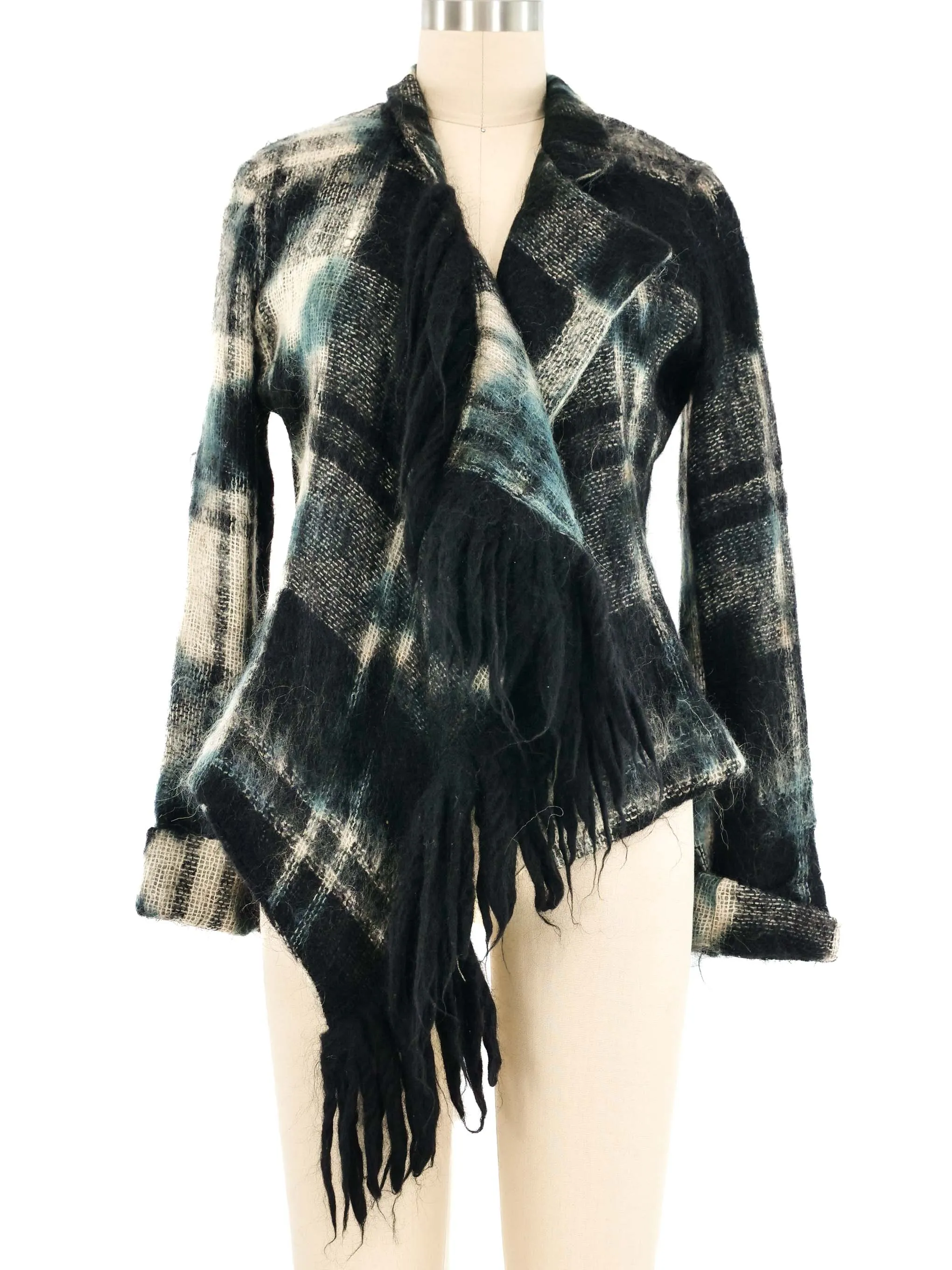 Plein Sud Plaid Mohair Wrap Jacket