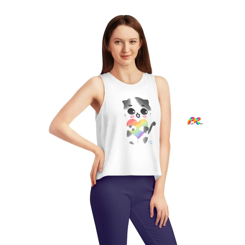 Pride/LGBTQ Flowy Crop Top Pride Cat