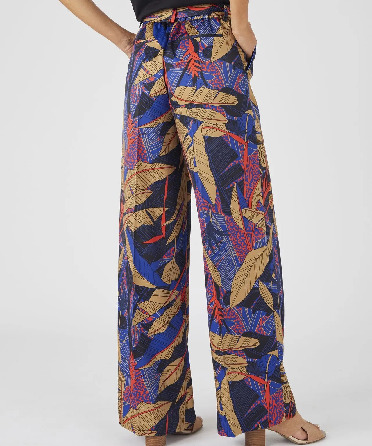 Printed Wide-leg Trousers