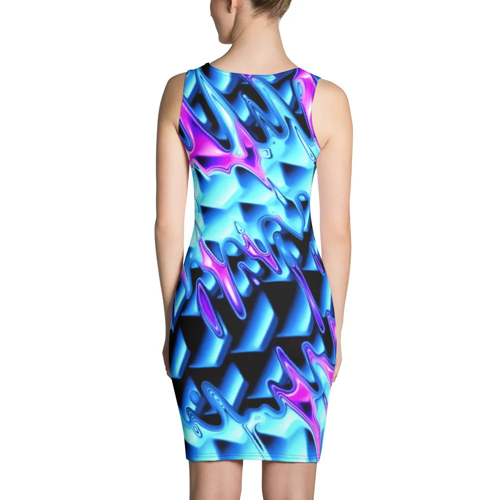 Psychedelic Vaporwave Bodycon Dress