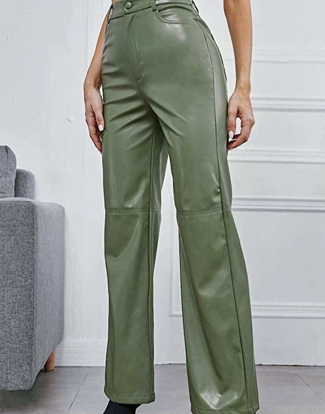 PU Leather Wide Leg Pants