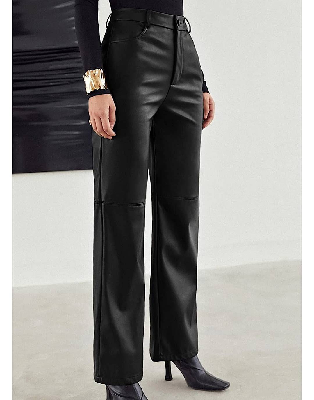 PU Leather Wide Leg Pants