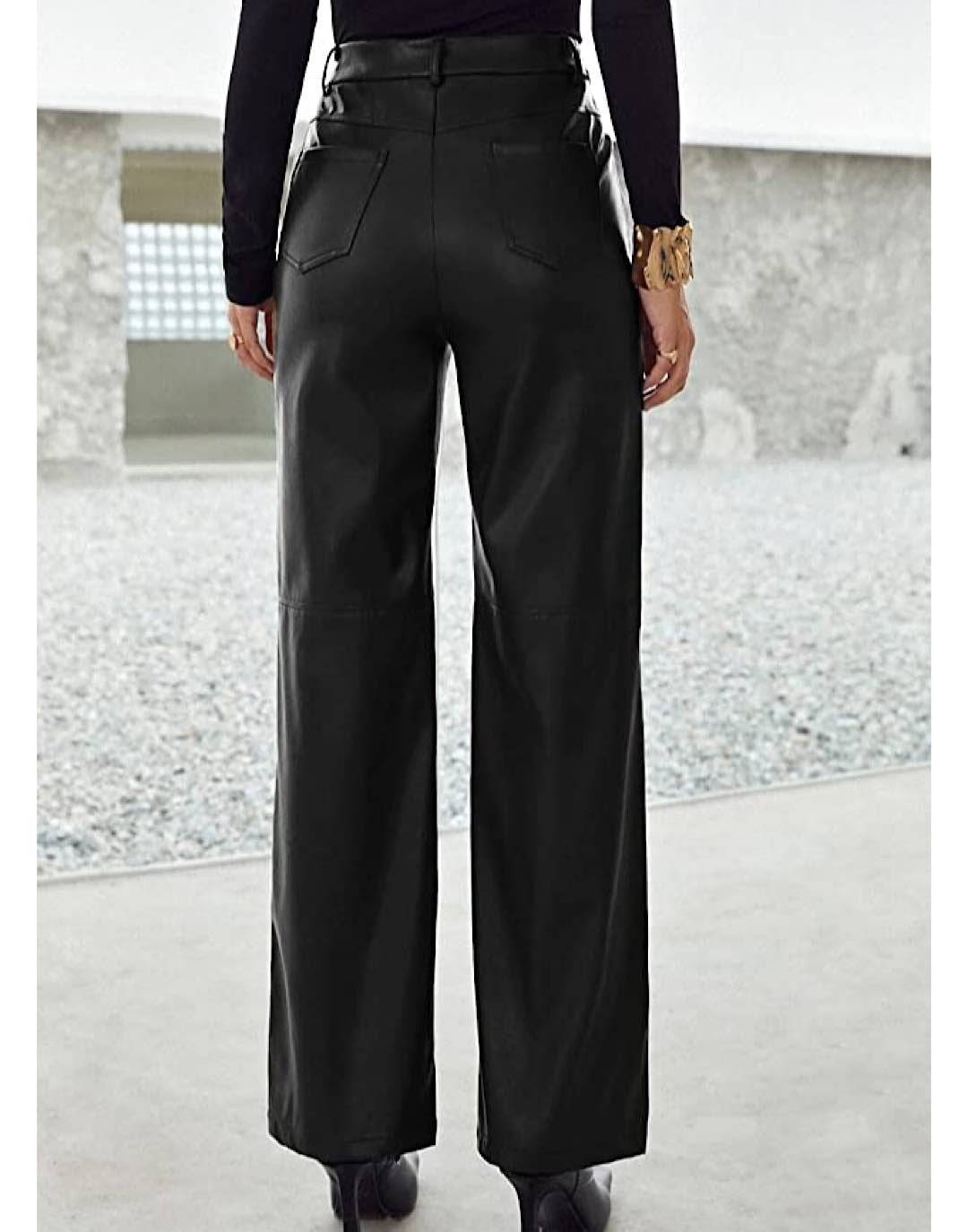 PU Leather Wide Leg Pants