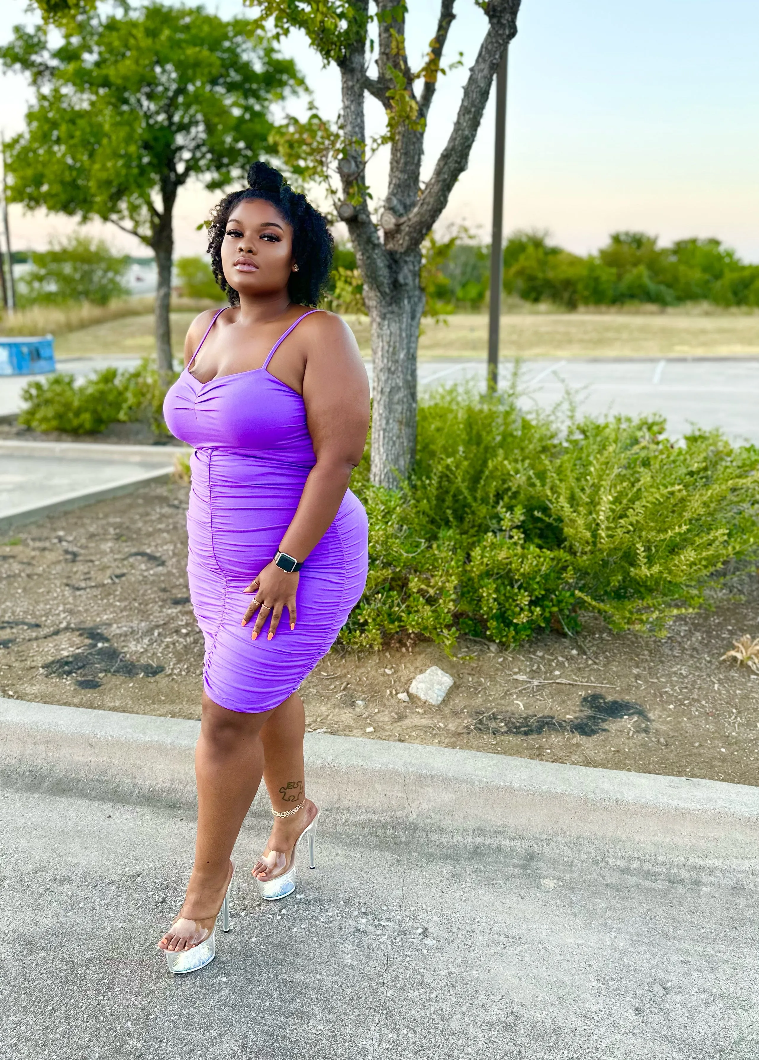 Purple passion + Size 2pcs Skirt Set