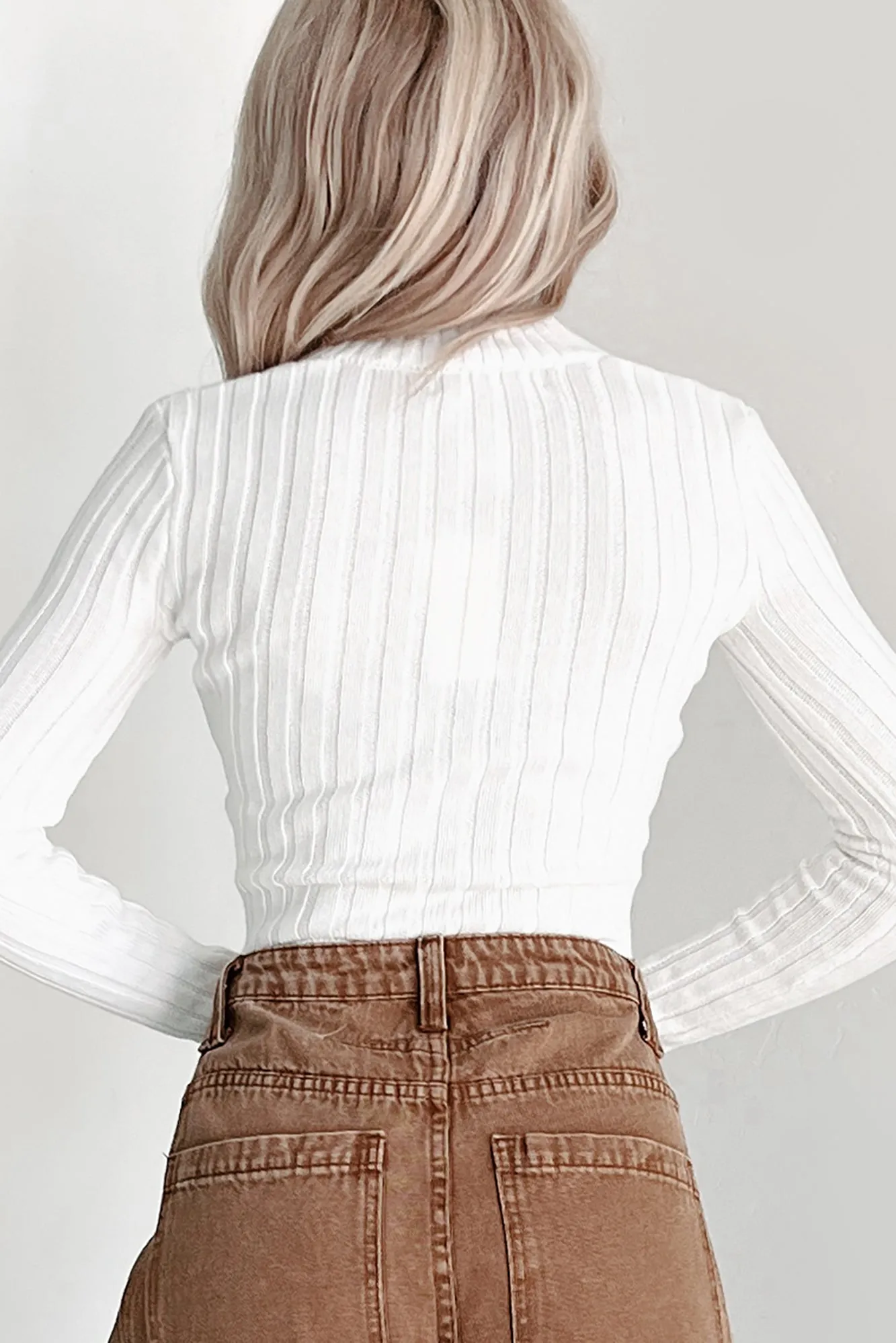 Pursuit Of Fall Zip-Up Sweater Top (Ivory)