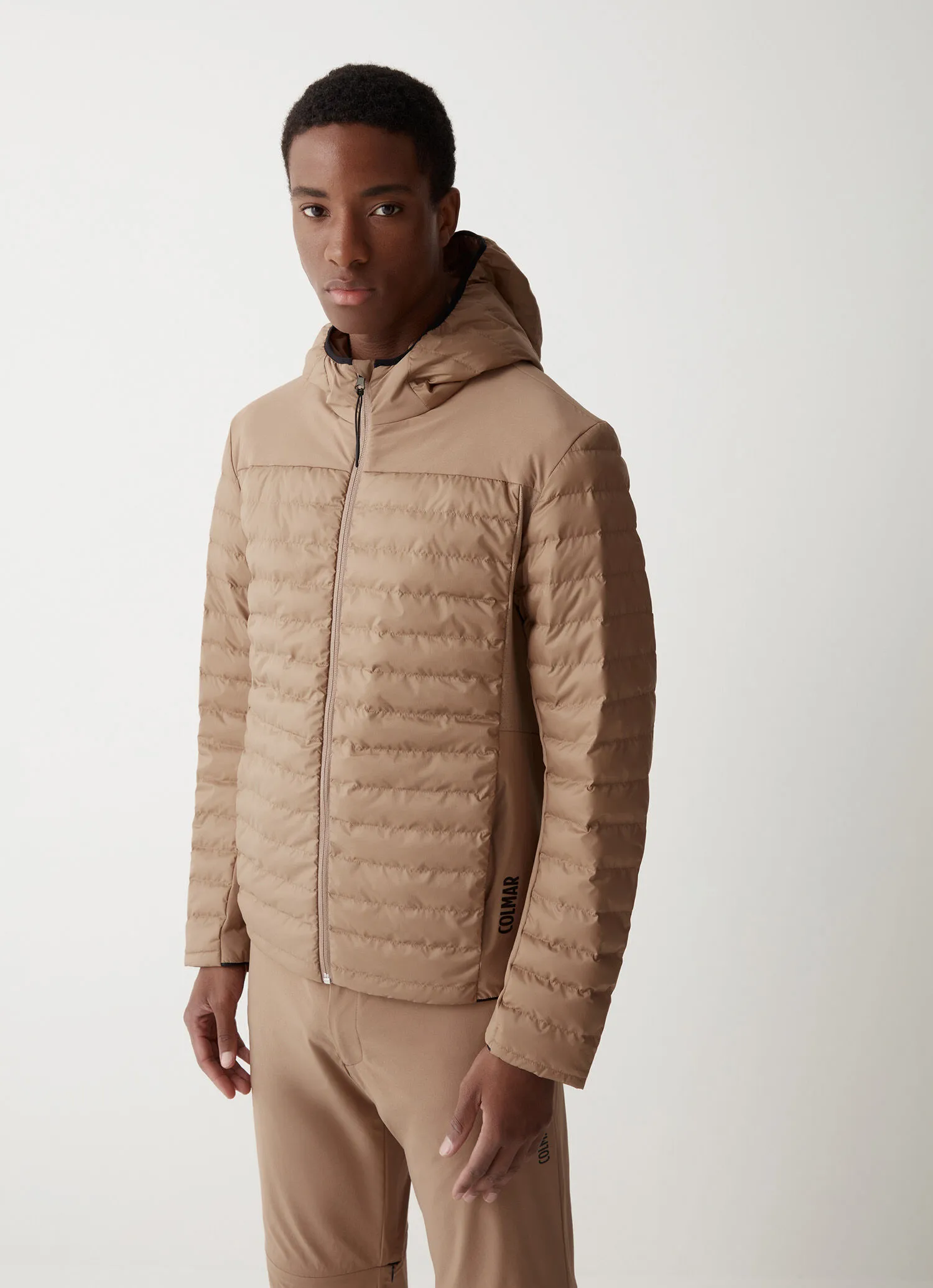 Quilted hooded windbreaker jacket-