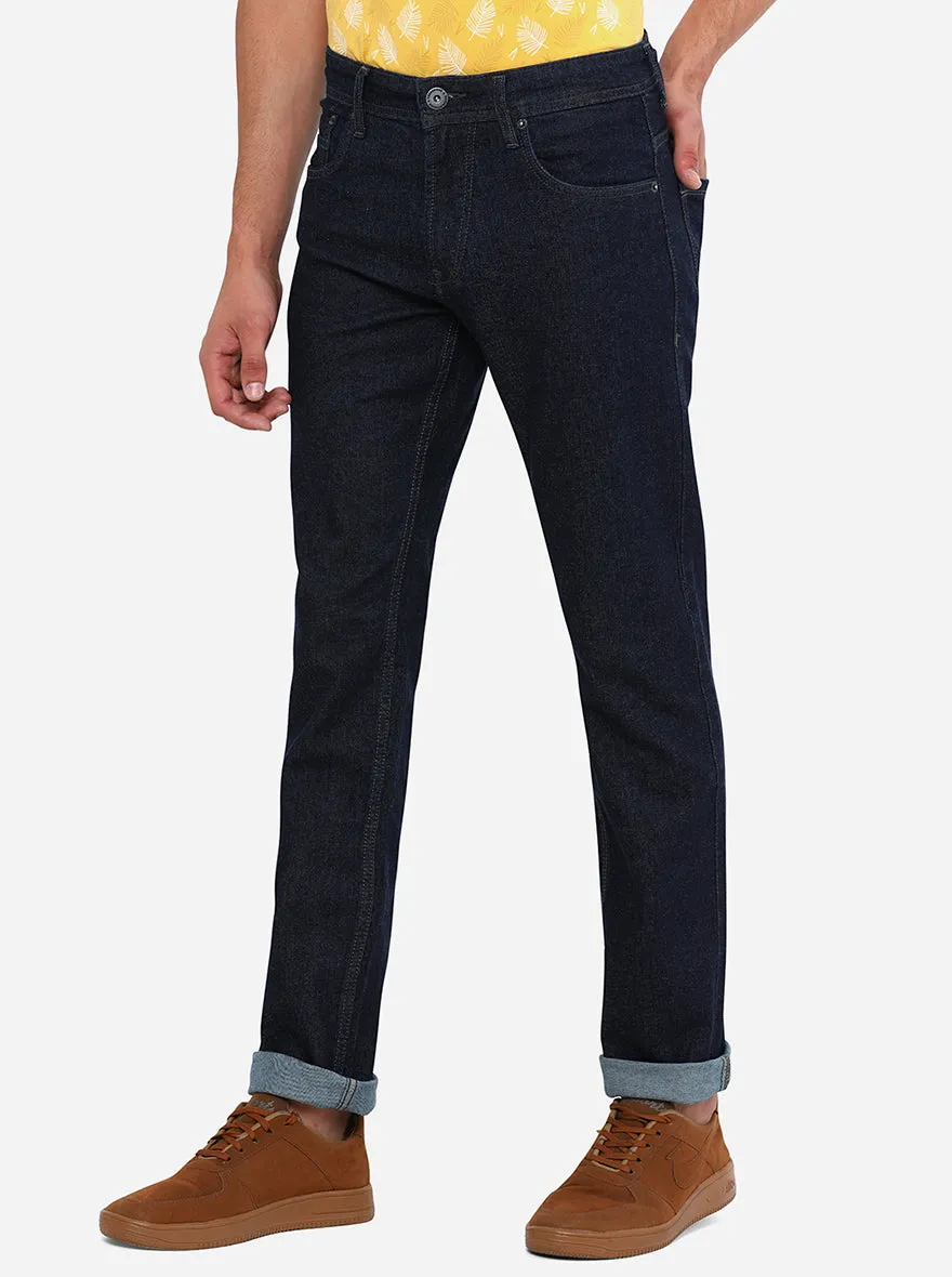 Raw Blue Washed Straight Fit Jeans | Greenfibre