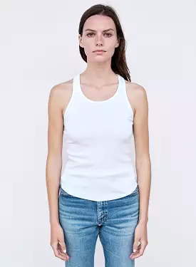 Rib Racerback Tank in White