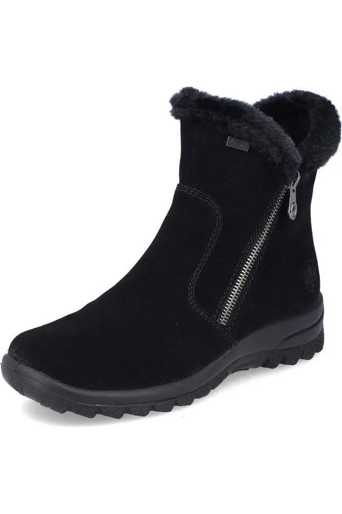 Rieker Ladies Boots L7162-00 waterproof in black suede