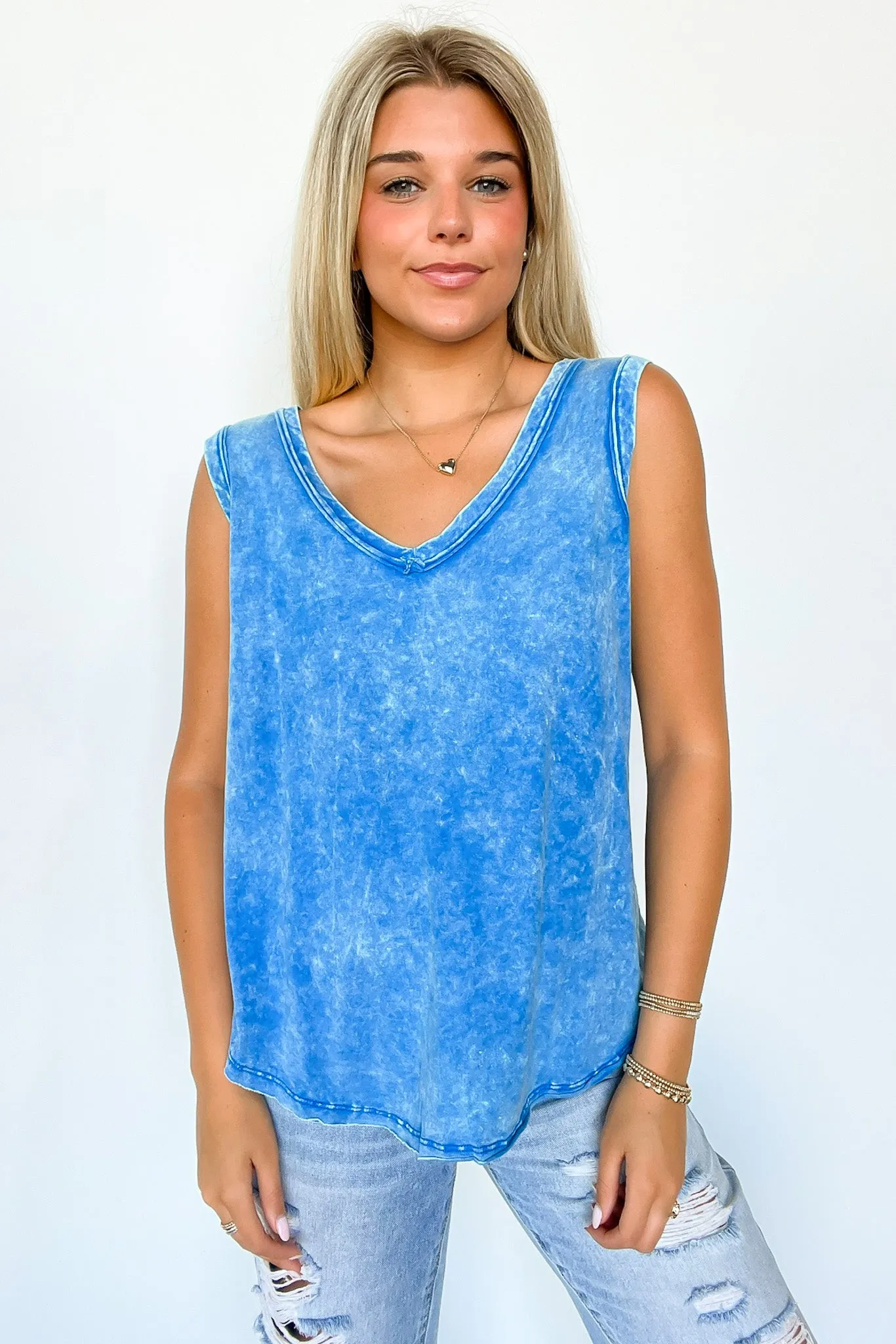 Rima Mineral Wash Flowy Tank Top - BACK IN STOCK