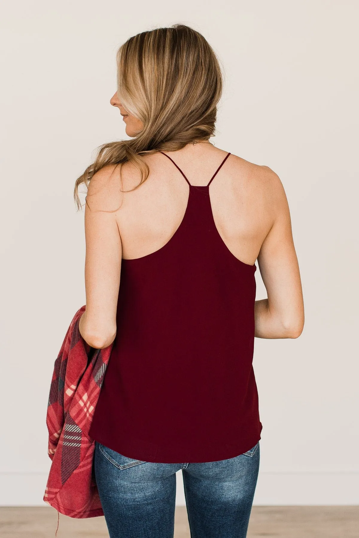 Rise Above Racerback Shift Tank- Wine