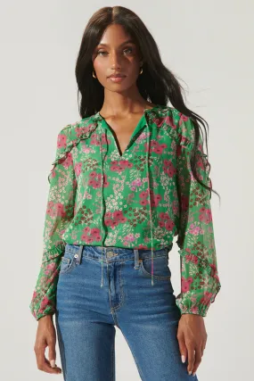 Roxie Floral Ammabella Ruffle Blouse