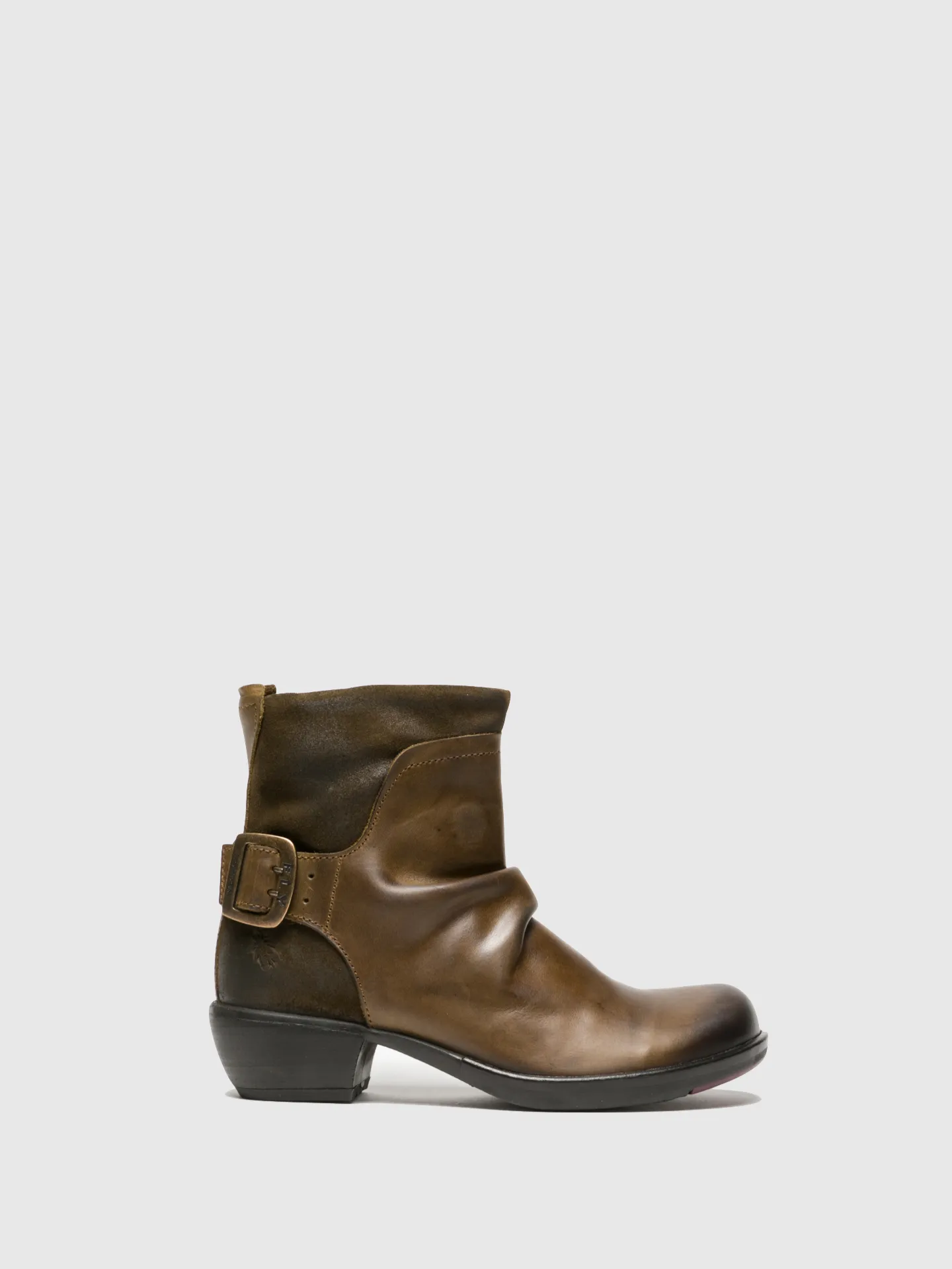 SaddleBrown Buckle Ankle Boots