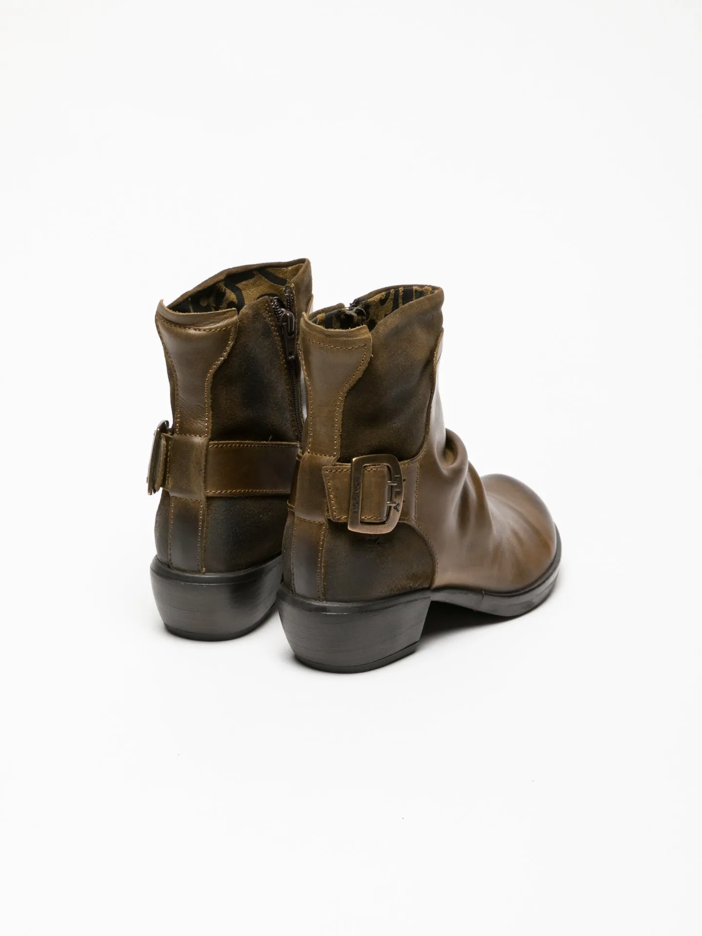 SaddleBrown Buckle Ankle Boots