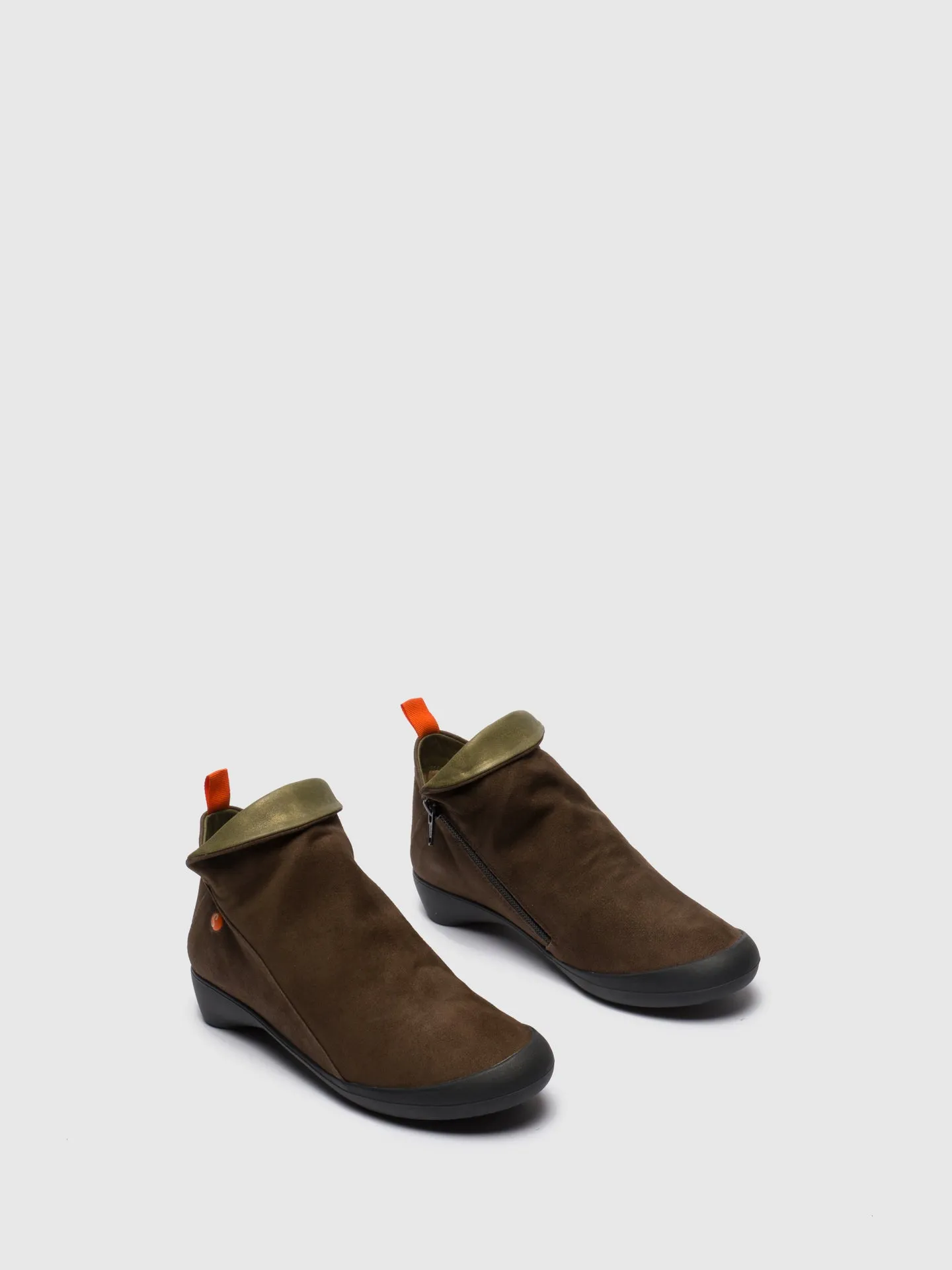 SandyBrown Zip Up Ankle Boots