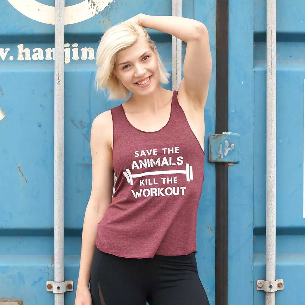 Save the Animals, Kill The Workout Women's Racerback Tank - 3 Colors