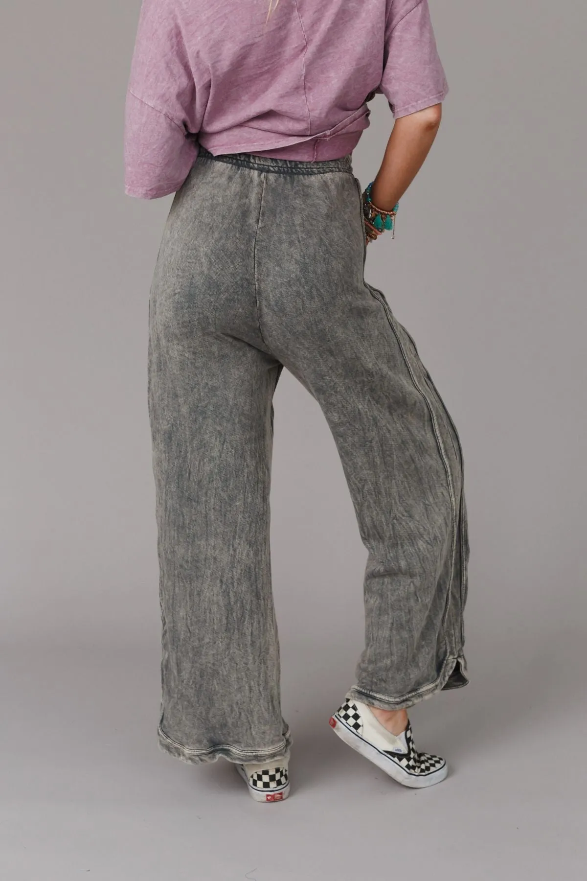 So Comfy Wide Leg Pant Full Length - Gray