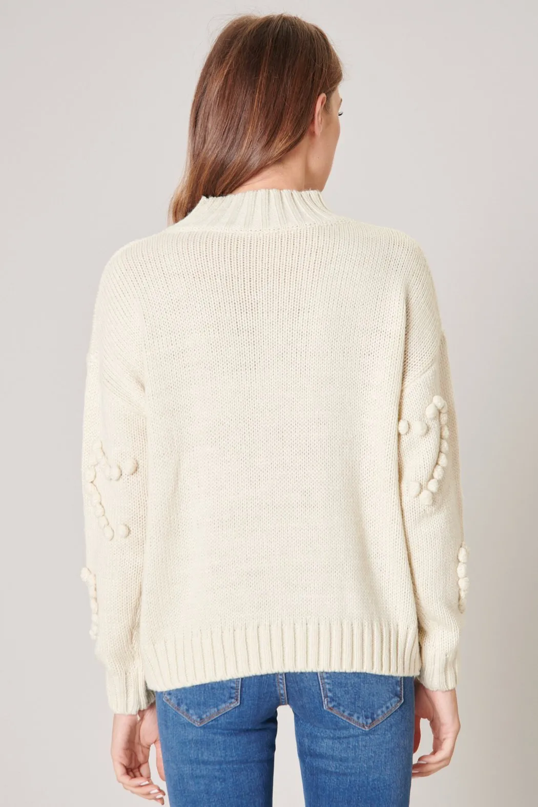 Soft Spot Heart Shaped Pom Sweater