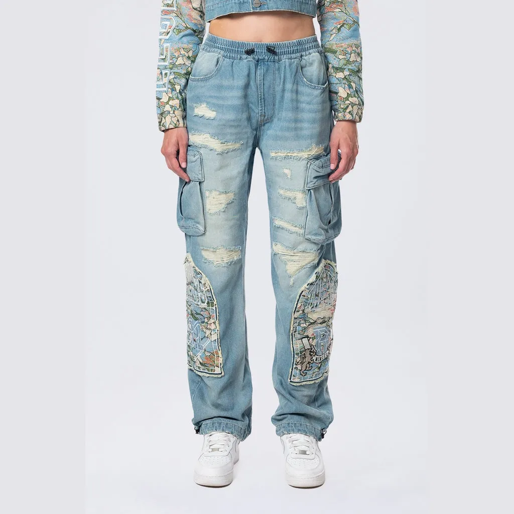 Straight Tapestry Jeans - Seymour Blue