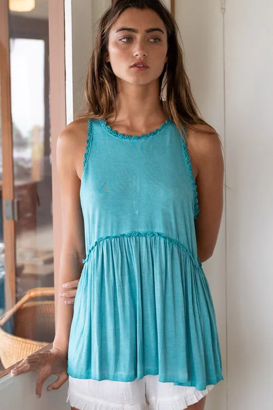 Sweet and Simple Babydoll Knit Tank Top