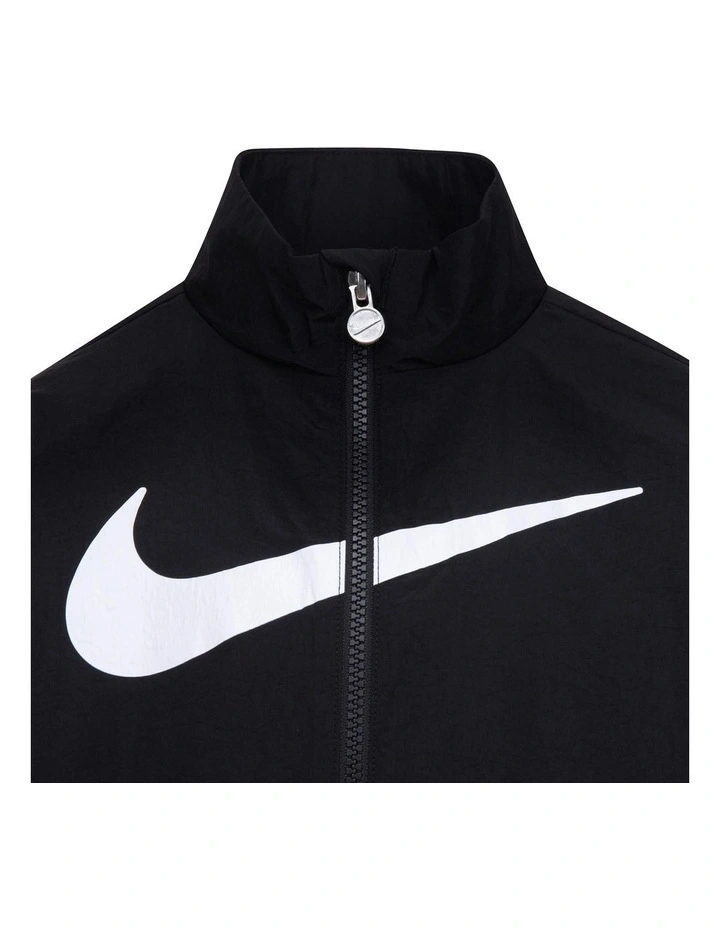 Swoosh Windbreaker Jacket in Black