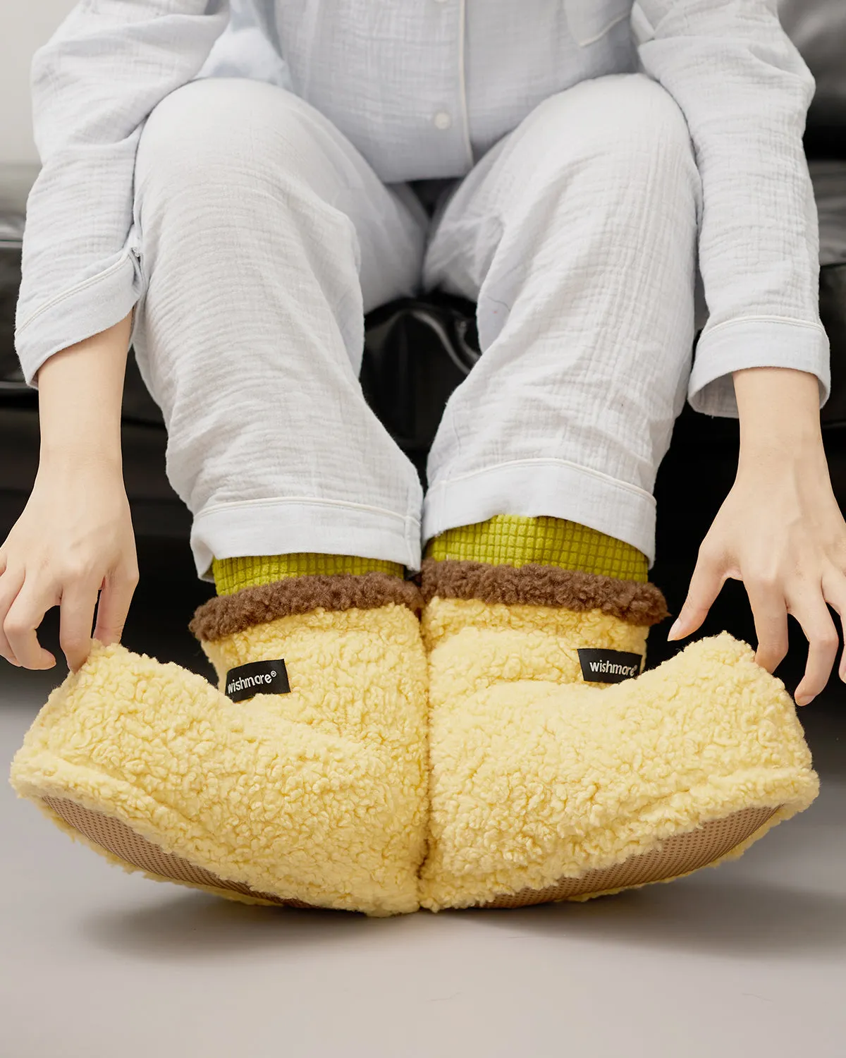 Taka Fun Market Plush Slipper Boots Butter