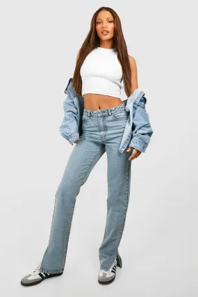 Tall Basics Split Hem Straight Leg Jeans