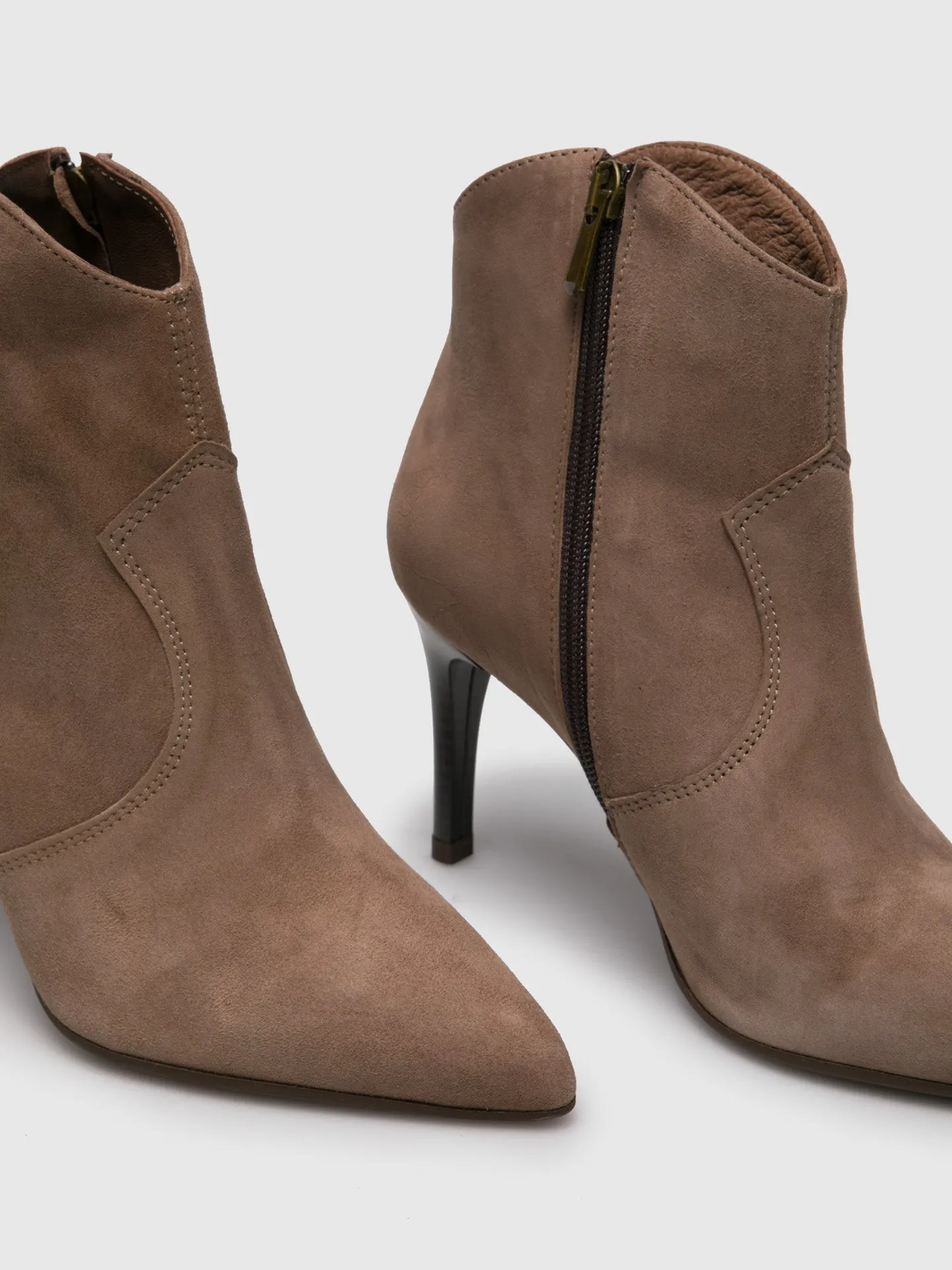 Tan Pointed Toe Ankle Boots