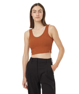 Tentree Cropped Ribbed Tank In Toffee