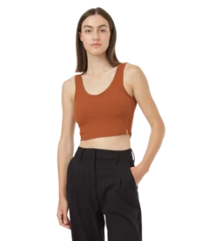 Tentree Cropped Ribbed Tank In Toffee